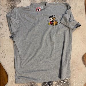 Vintage Disney Grey Mickey & Pluto Short Sleeve Tee